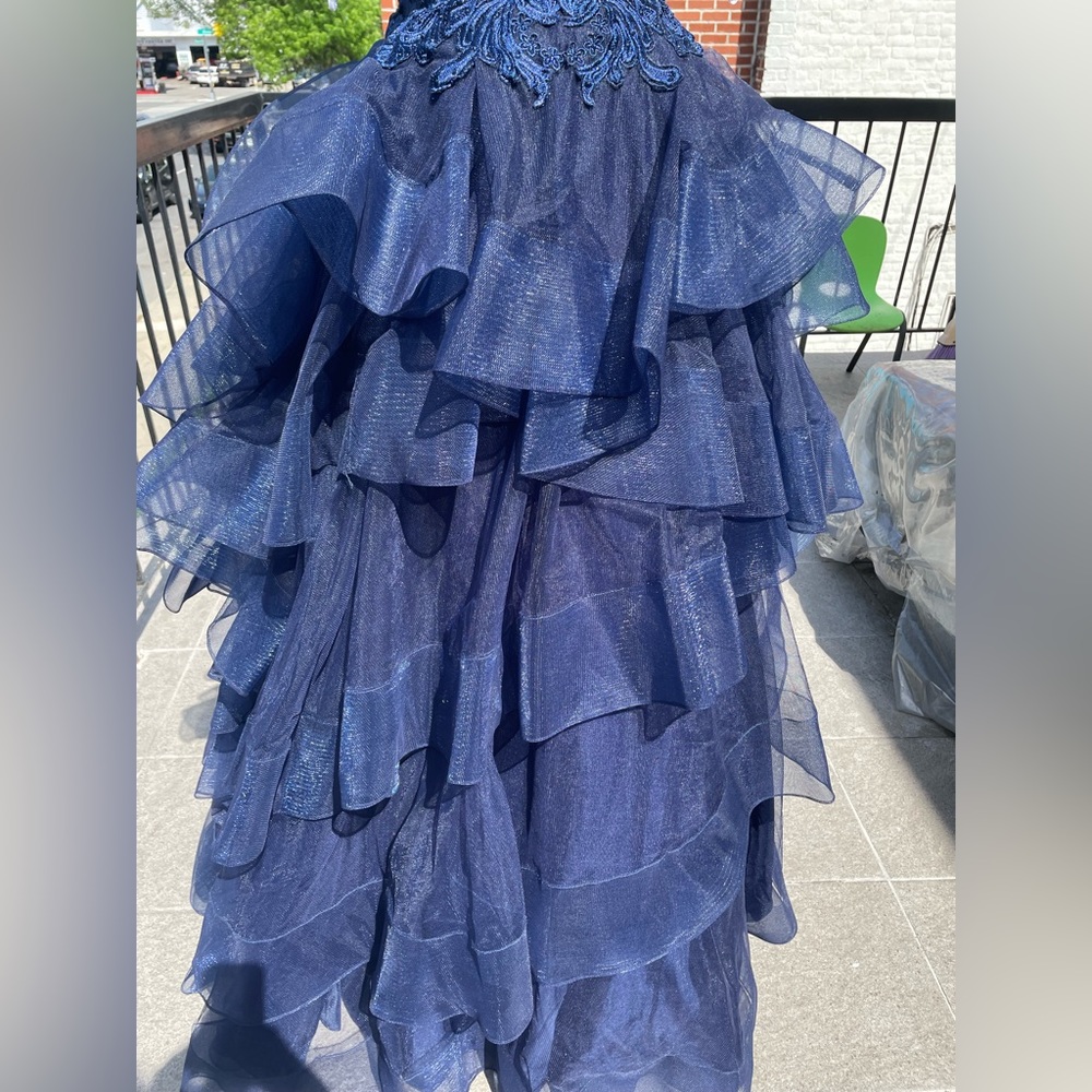 Blue Prom Dress with layers - Picture 6 of 13